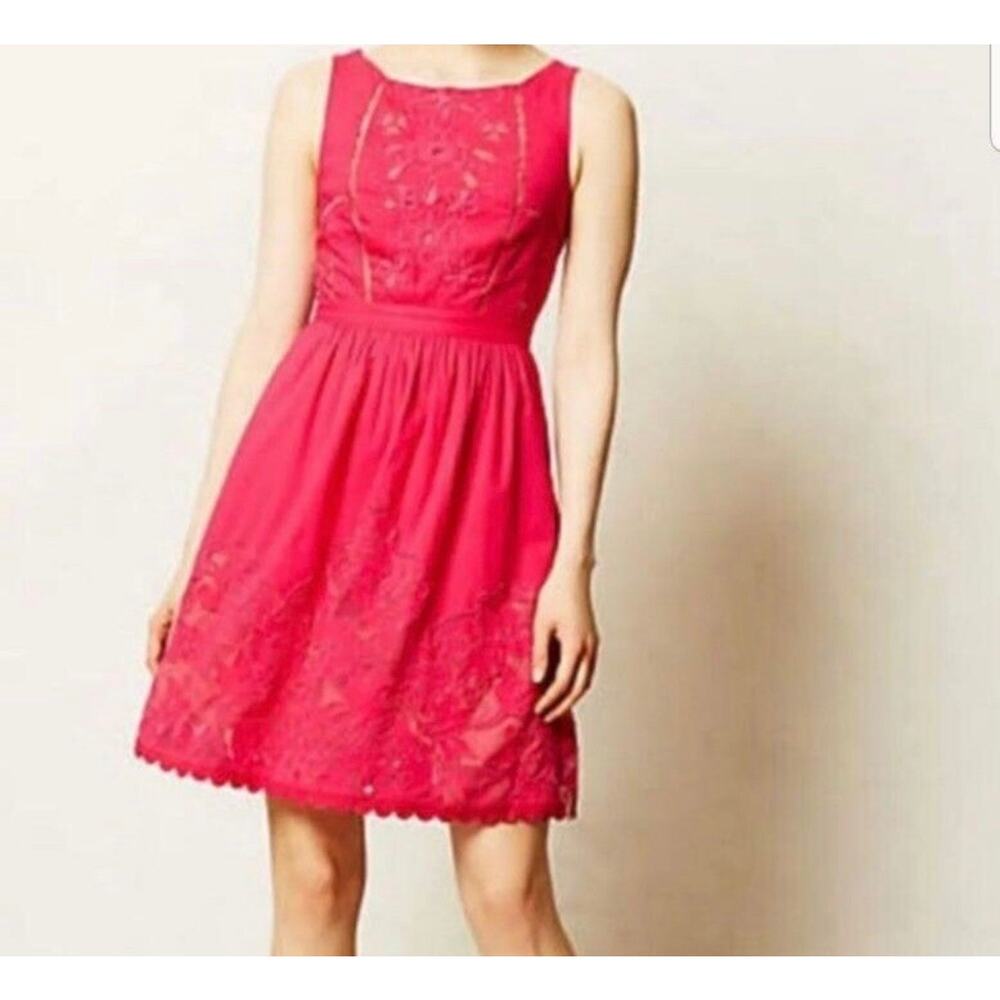 ANTHROPOLOGIE Moulinette Soeurs Pink Dress size 6